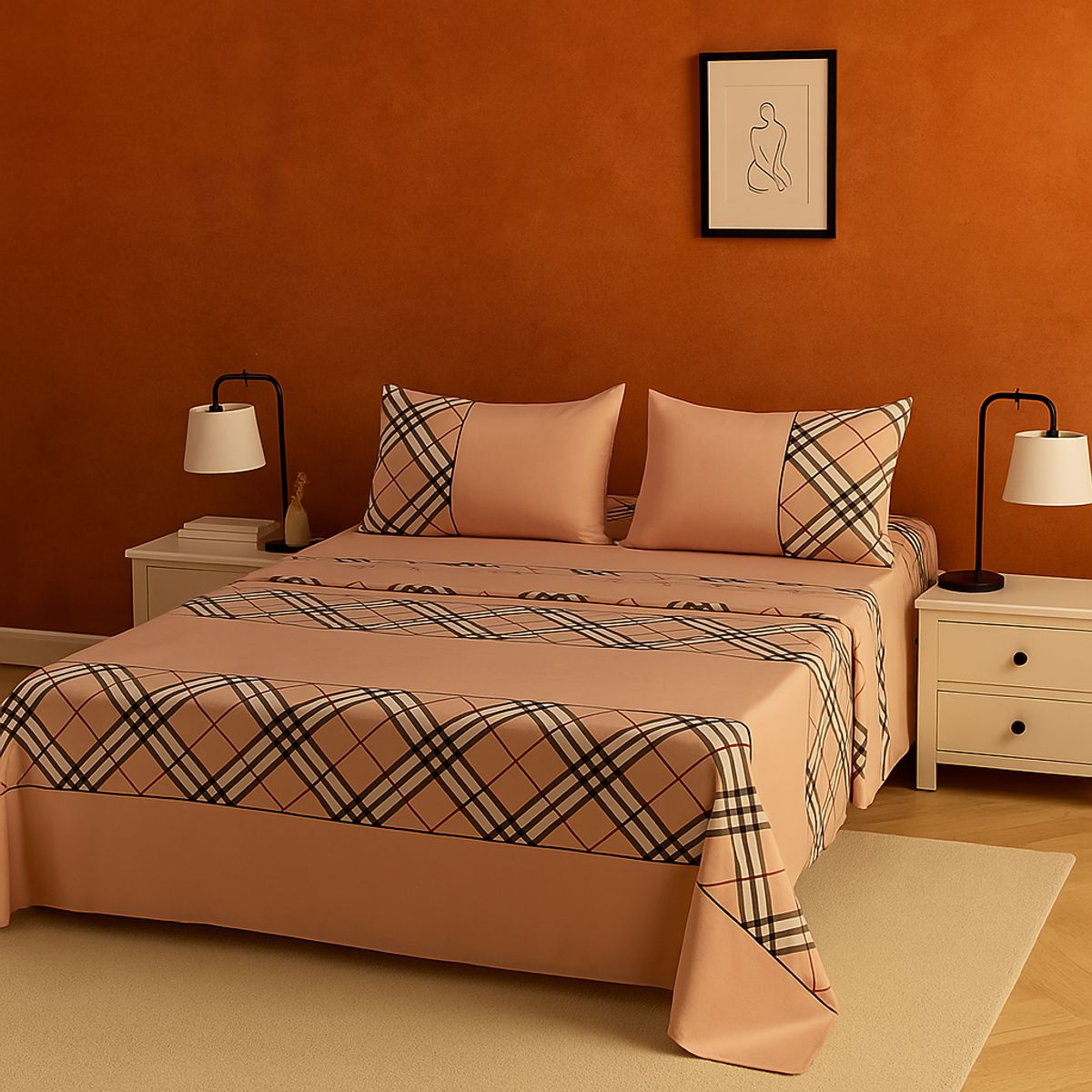 ARMONIA - Juego sábanas modelo 770 clásicas 2 plazas 144 hilos