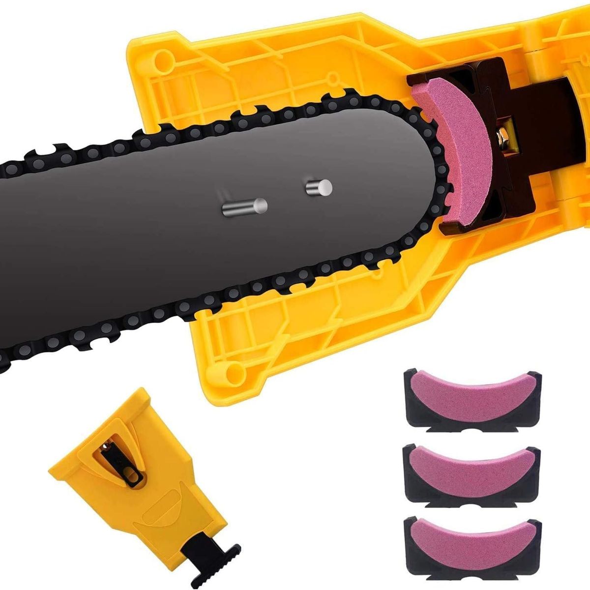 KUANGYE - Afilador Amolador De Cadena Motosierra Sierra + 4 Piedra