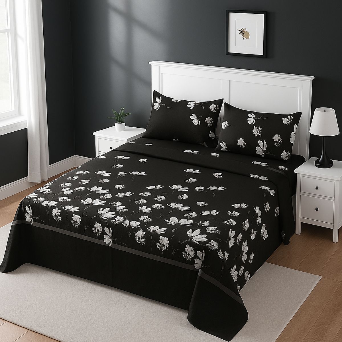 ARMONIA - Juego de sábanas 2 plazas 144 hilos clásicas estilo 775