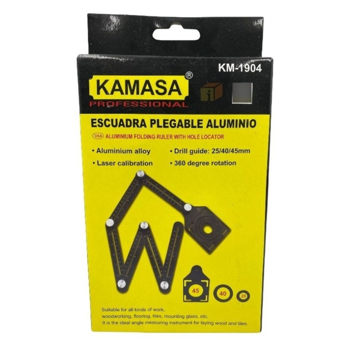 GENERICO - Escuadra Plegable Profesional Aluminio Kamasa