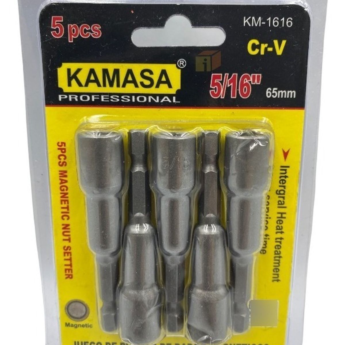 GENERICO - 5 Puntas Magneticas 8mm 516 Pulgadas Kamasa