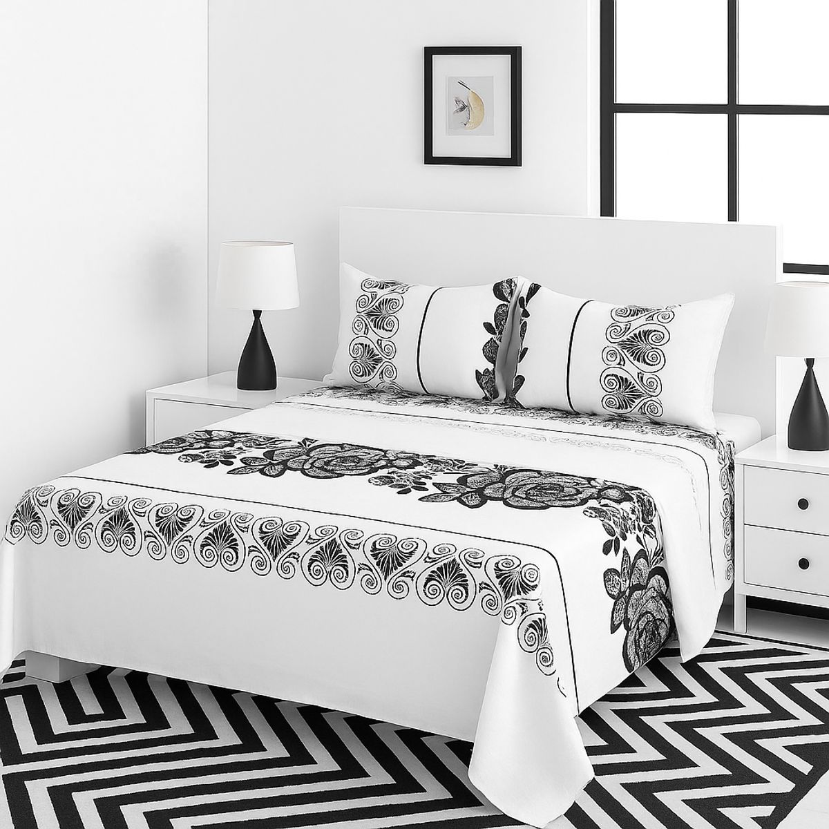 ARMONIA - Juego sábanas modelo 764 clásicas 2 plazas 144 hilos