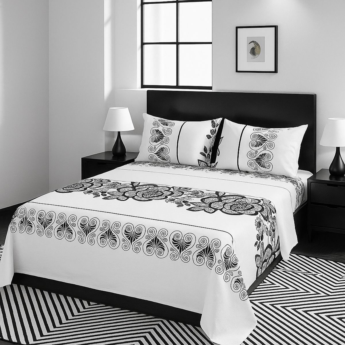 ARMONIA - Sábanas clásicas estilo 762 2 plazas 144 hilos