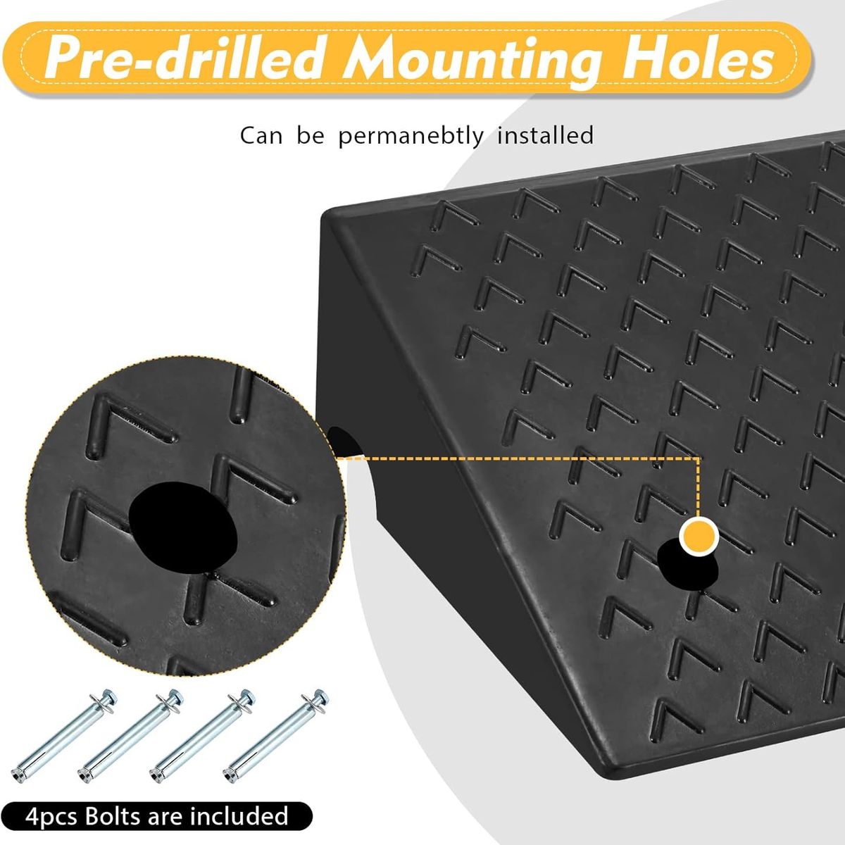KUANGYE - Rampa Triangular De Goma De 50 Cm Vehículos Silla De Ruedas