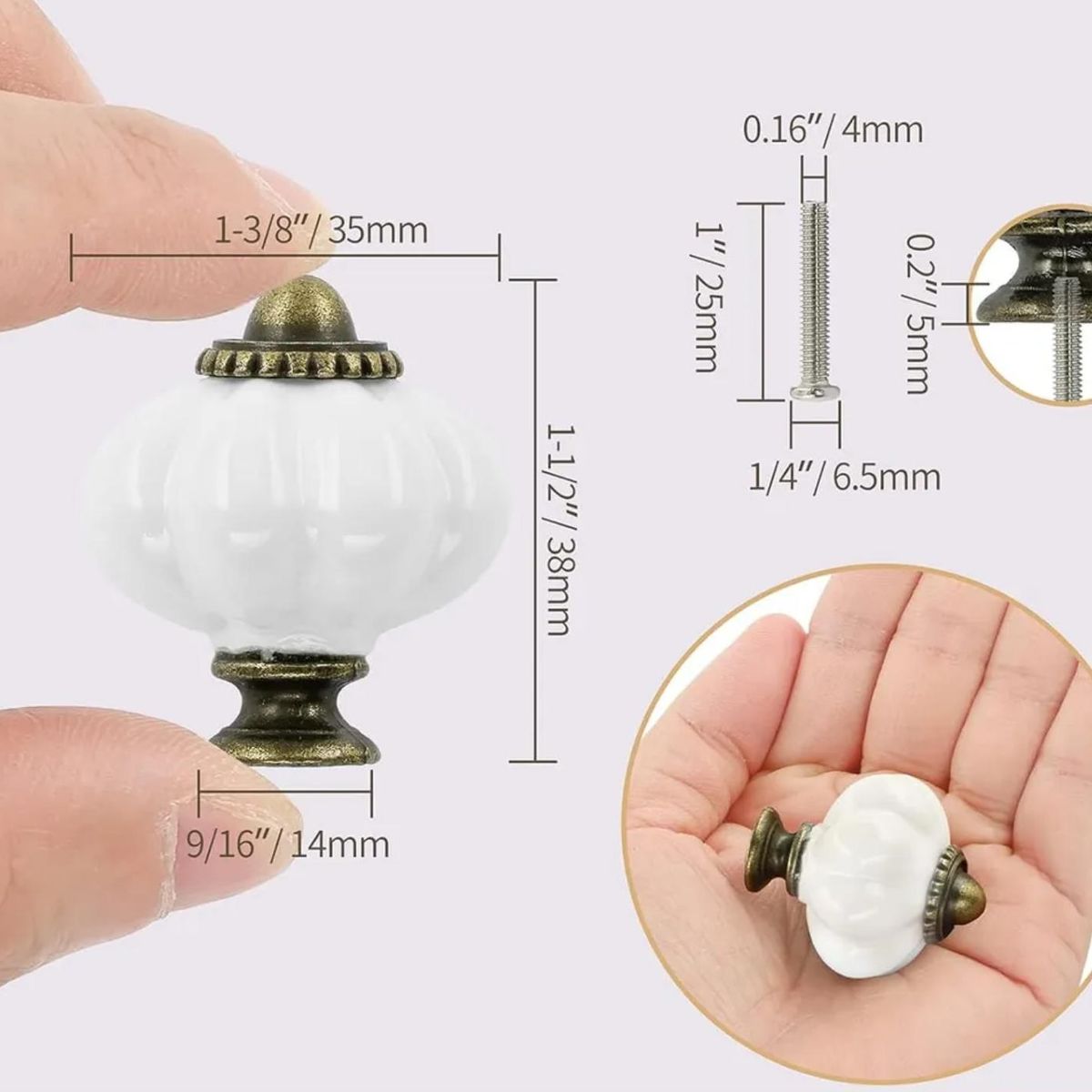 ATURE - Set 12 Manilla Mueble Tirador Mueble Vintage Perilla