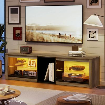 Imagen 2 del producto Rack TV 55 Pulgada 140×49×30cm con Luces LED y Repisas Moderno