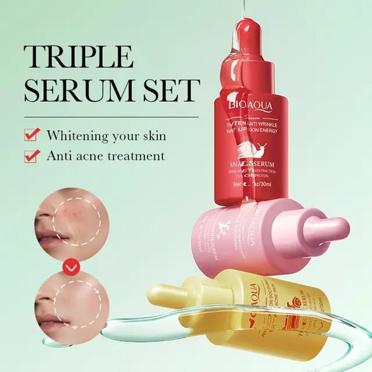 GENERICO - Set Serum  Facial Niacinamida+ Curcuma + Caracol