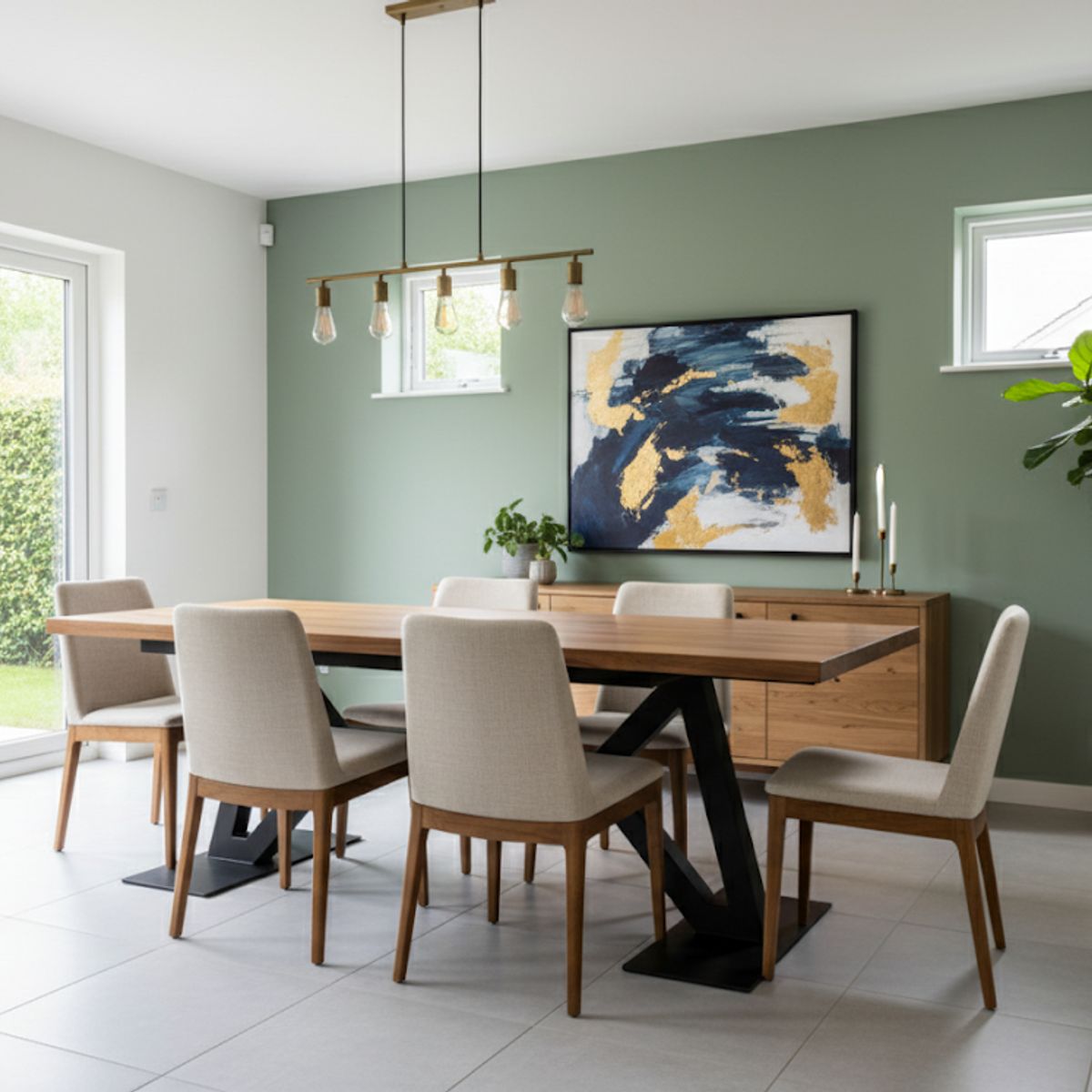 GENERICO - Mesa Comedor Estocolmo - Roble - 160 X 80 Negro