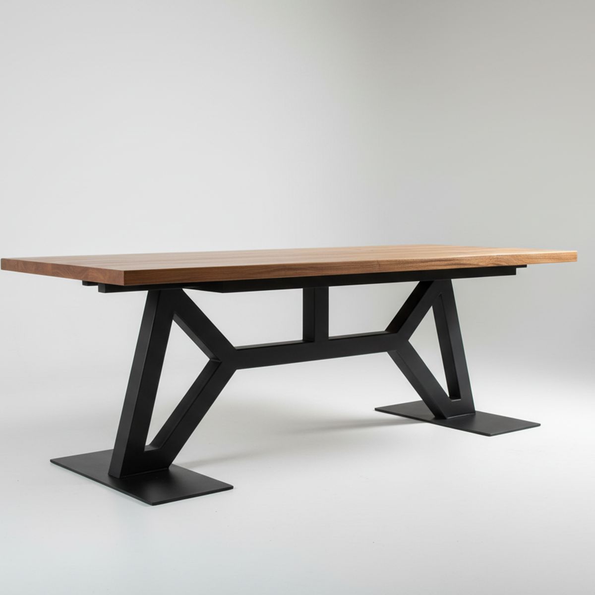 GENERICO - Mesa Comedor Estocolmo - Roble - 200 X 100 Negro