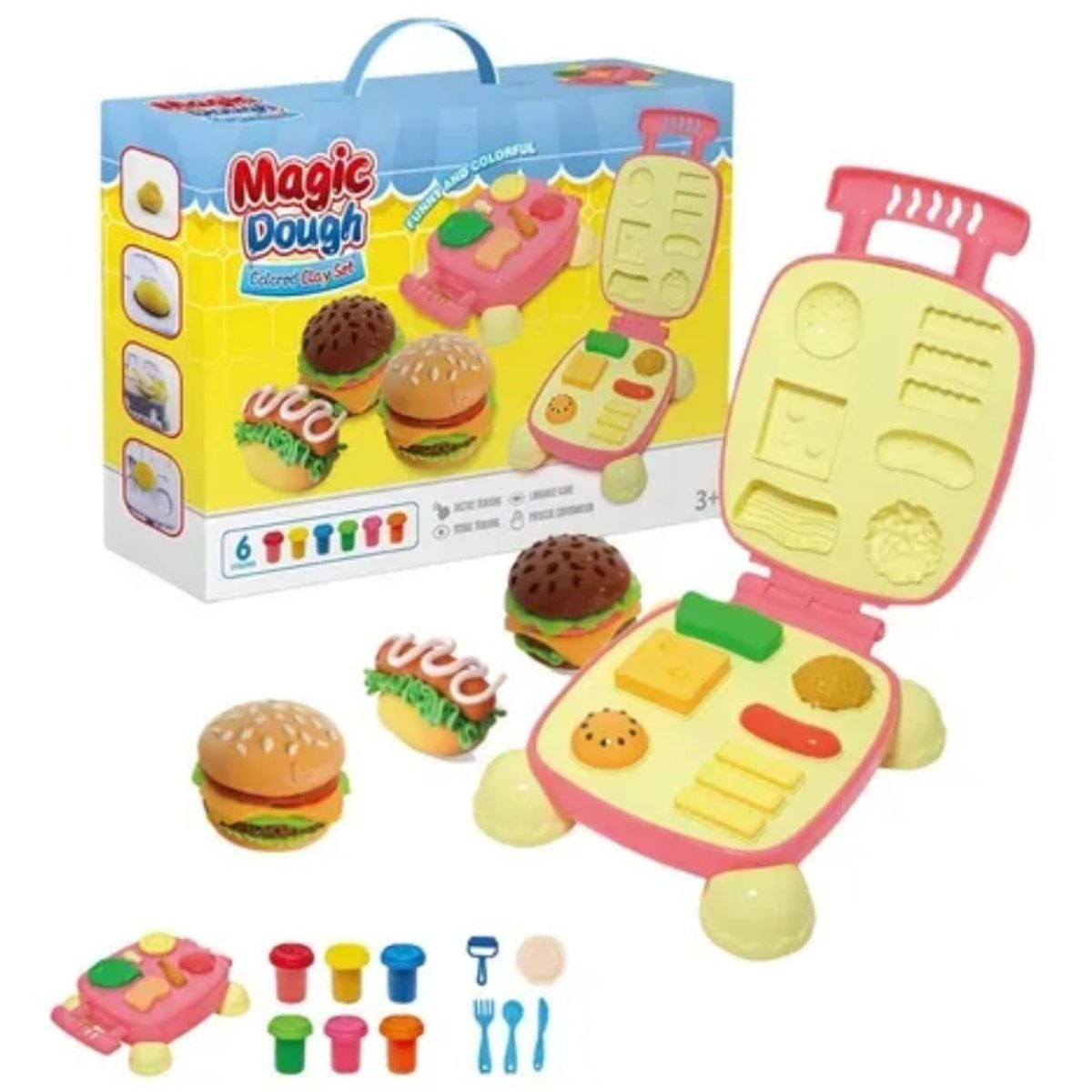 GENERICO - Playdo Plastilina Set Hamburguesa Masa Para Jugar Multicolor