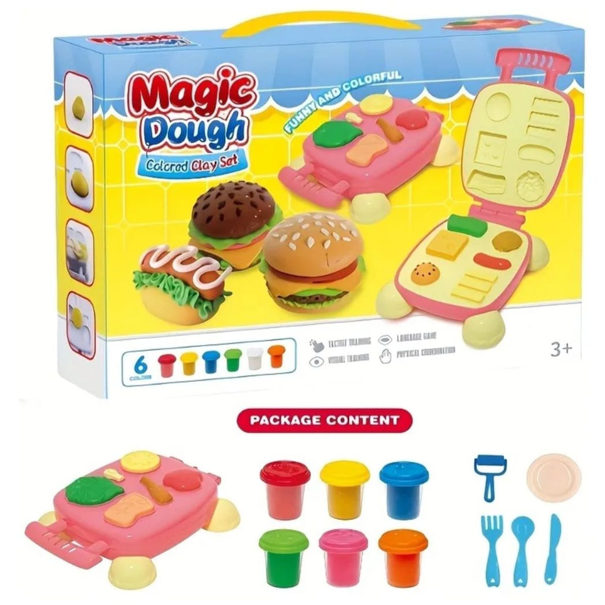 GENERICO - Playdo Plastilina Set Hamburguesa Masa Para Jugar Multicolor