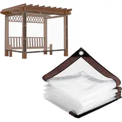 KUANGYE - Lona transparente para exterioresimpermeable Mantener caliente 4×6M