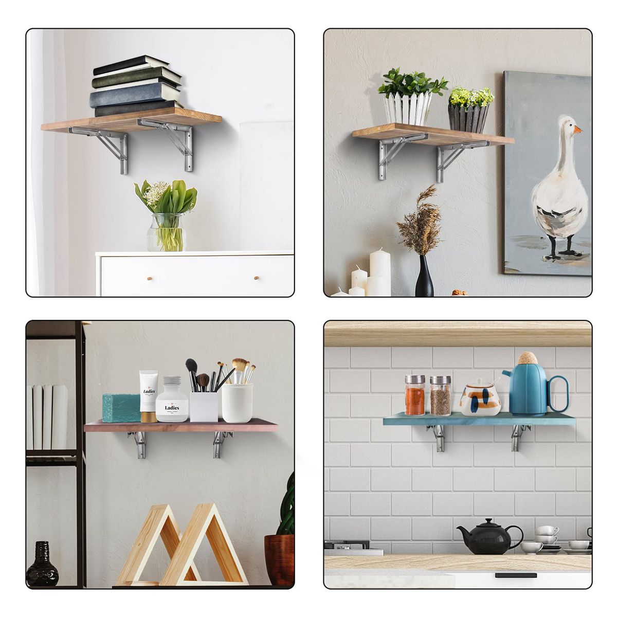 EINICIO - 2pcs Soporte Plegable De Acero Inoxidable Carga Máxima De 150kg