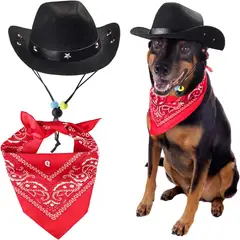 WELDMON - Disfraz de vaquero para mascotas Negro
