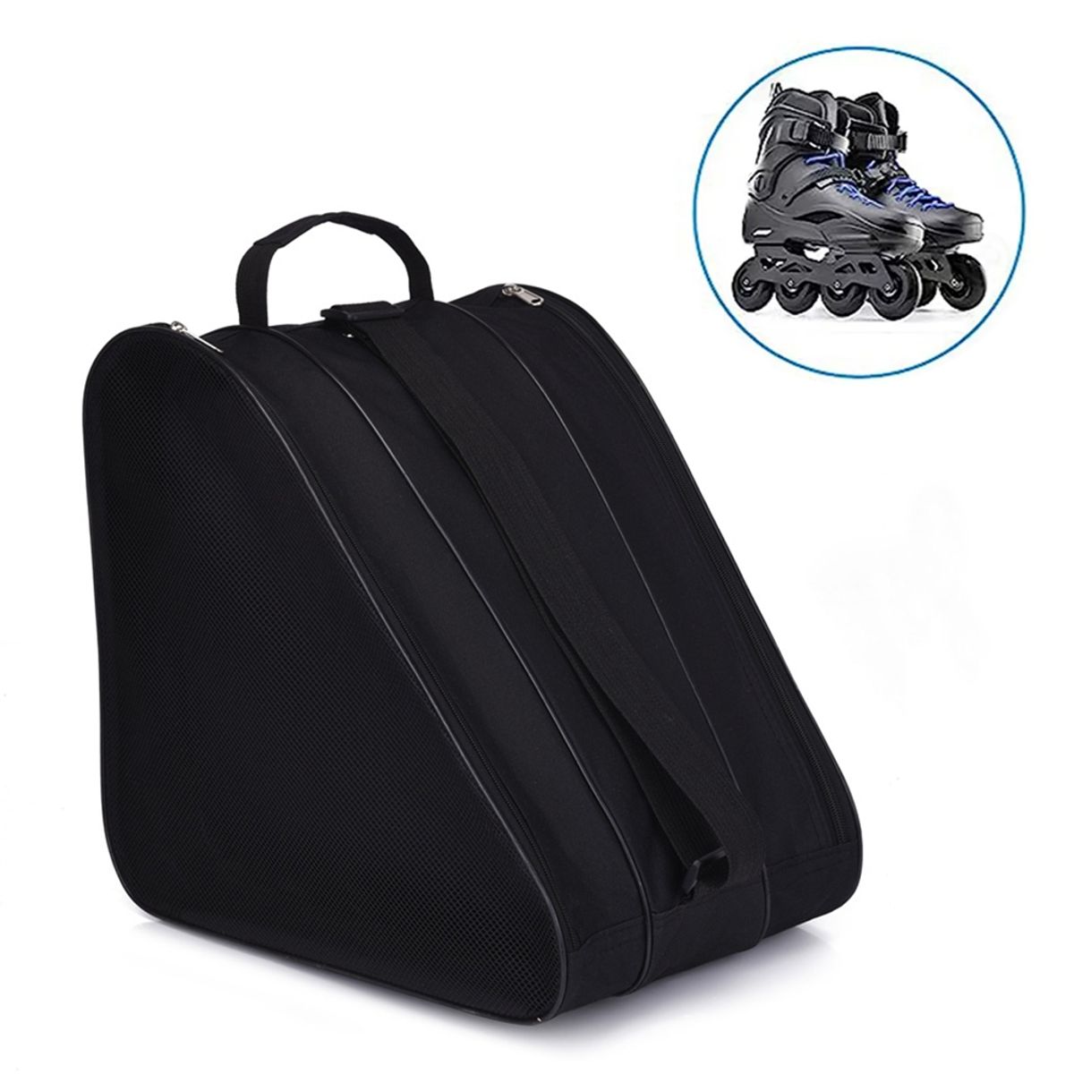 KINDA NICE - Mochila Bolso De Tres Niveles Para Organizar Patines Negro