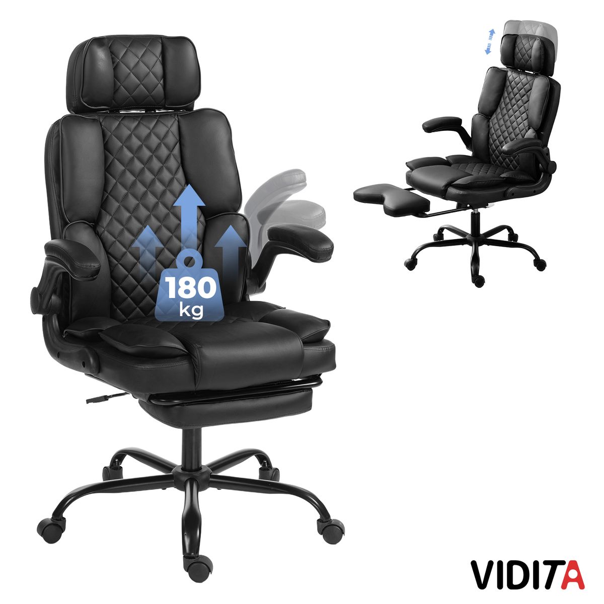 Silla Escritorio Ergonomica Hector Premium Super Acolchada Color Negro, marca VIDITA - Foto Principal