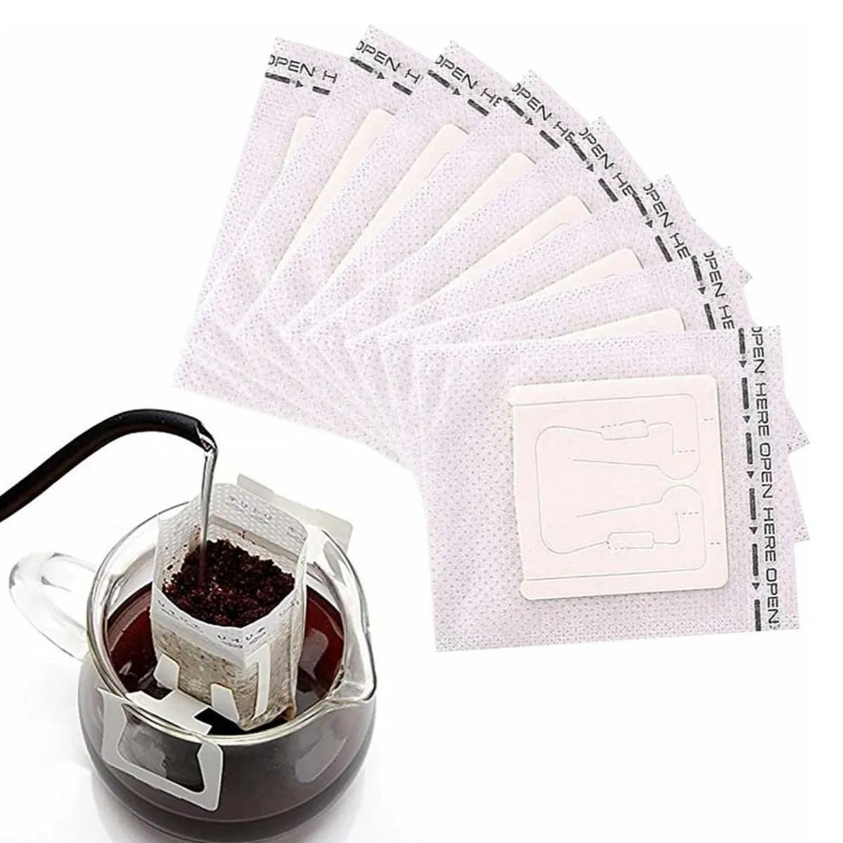 KINDA NICE - Pack 100 De Bolsas De Filtro De Oreja Colgante Para Café