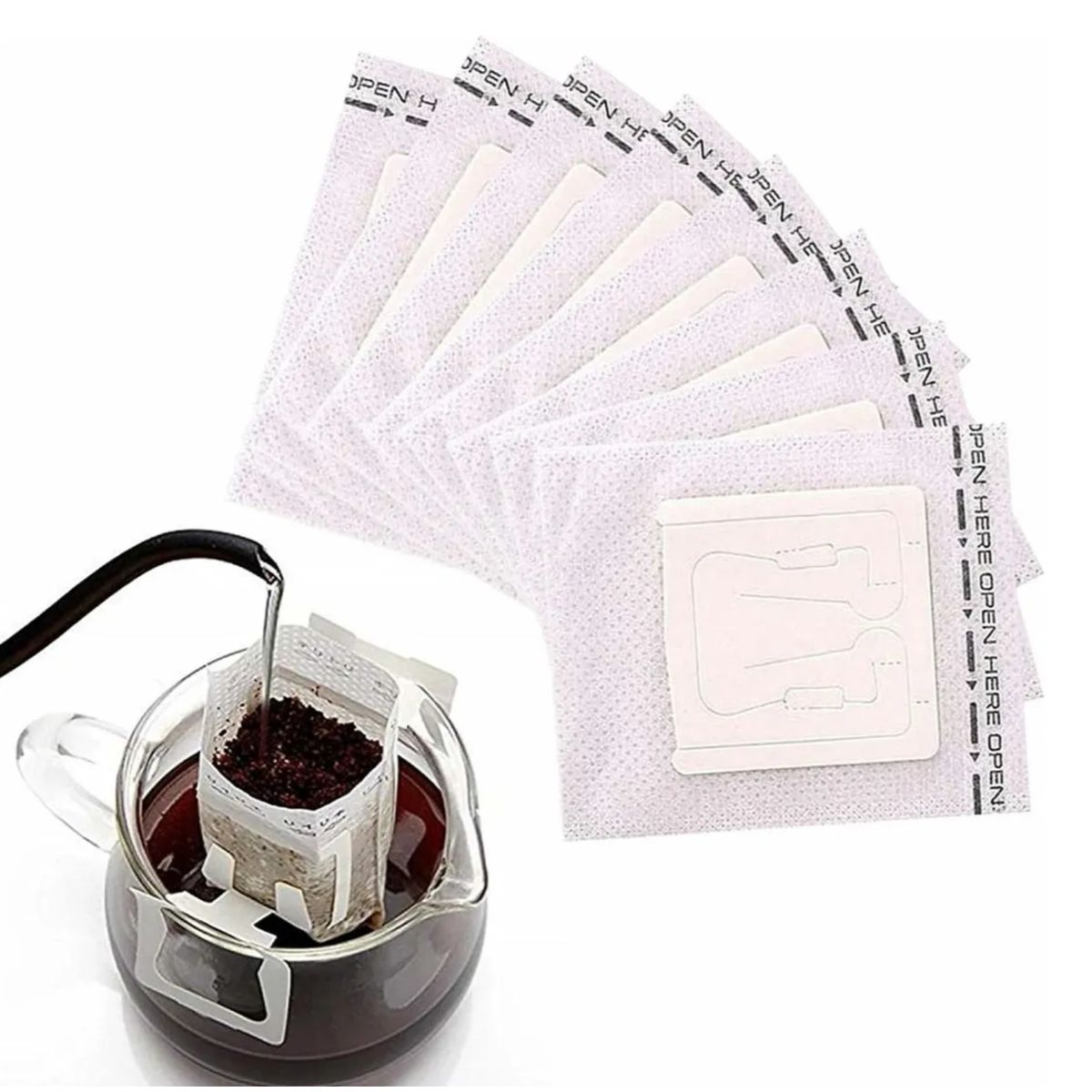 KINDA NICE - Pack 100 De Bolsas De Filtro De Oreja Colgante Para Café