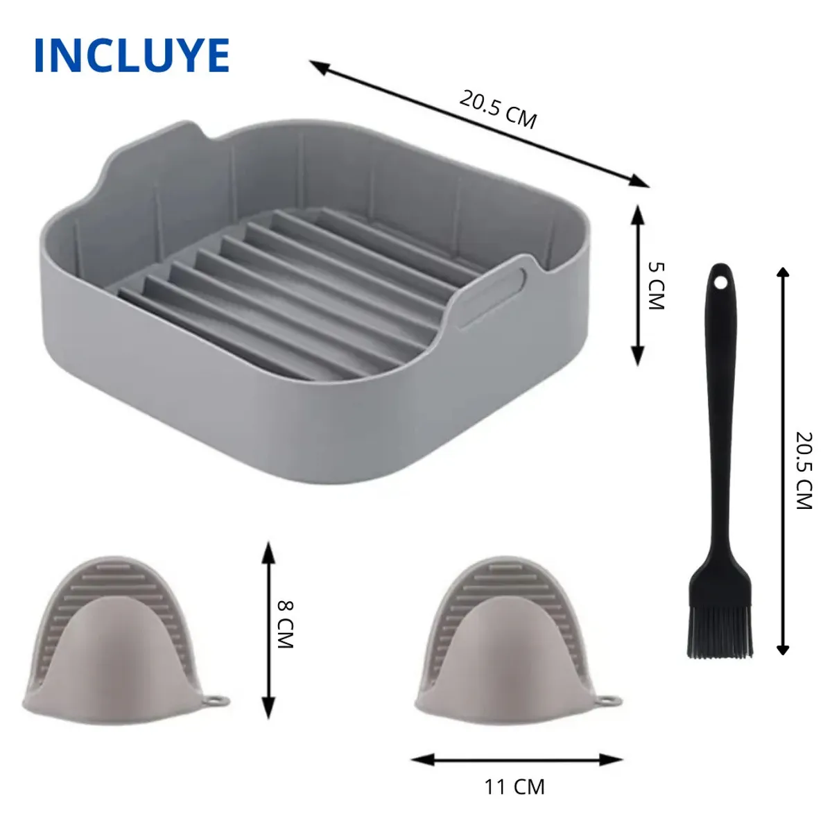 Kit De Cesto Bandeja Silicona Para Airfryer Freidora Aire, marca KUANGYE - Foto 2