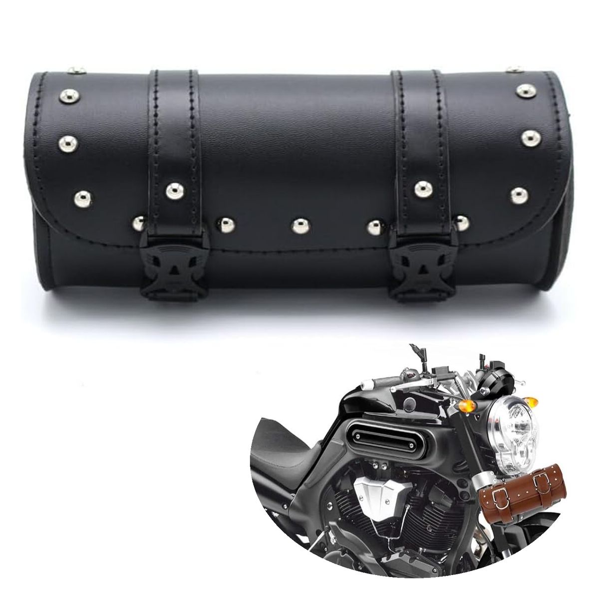 WELDMON - Bolsa para manubrio de motocicleta Negro