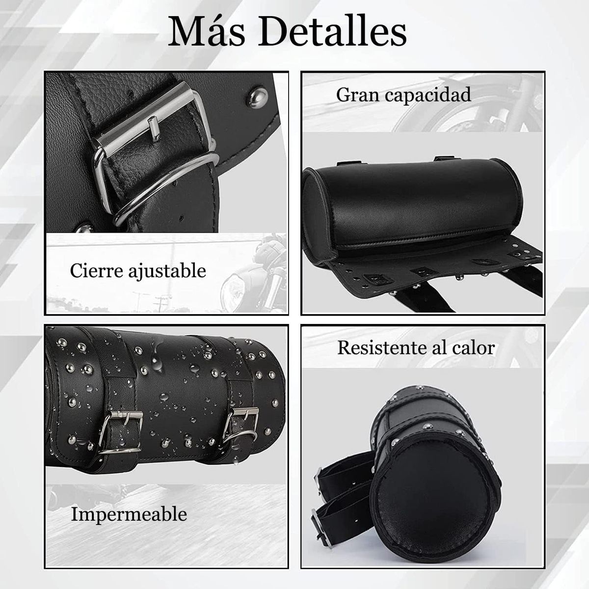 WELDMON - Bolsa para manubrio de motocicleta Negro