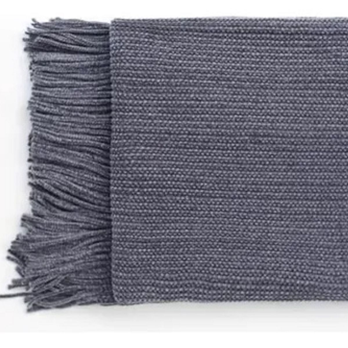 GENERICO - MANTA DECORATIVA GRIS OSCURO CON FLECOS 180X130CM CSAMIO