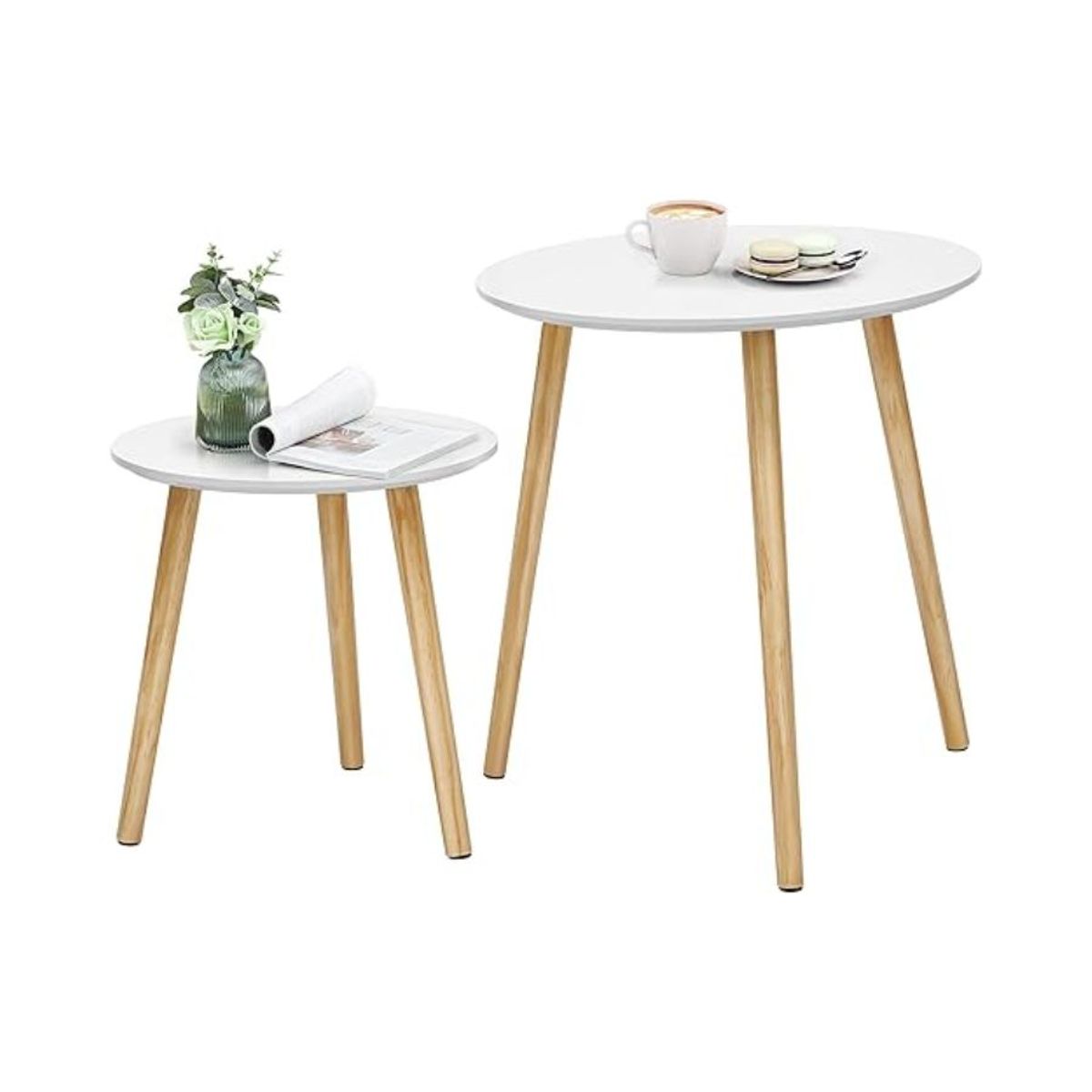 GENERICO - Juego 2 Mesas Redondas Mesas Auxiliares