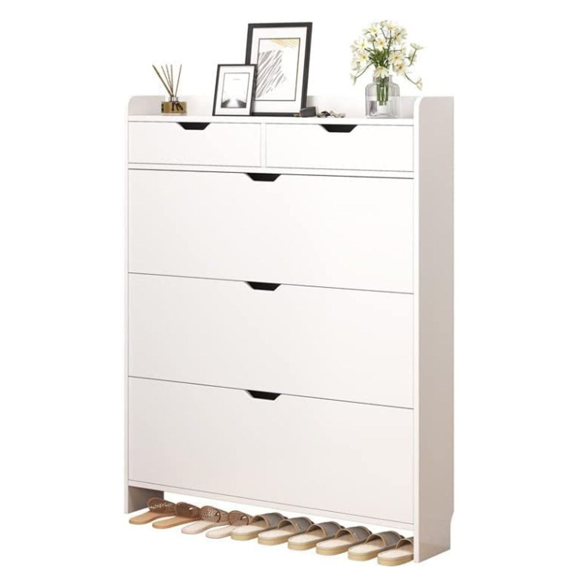 YOMYM - Mueble Zapatero De Cubo Basculante Ultrafino125×50×17CM