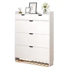 YOMYM - Mueble Zapatero De Cubo Basculante Ultrafino125×50×17CM