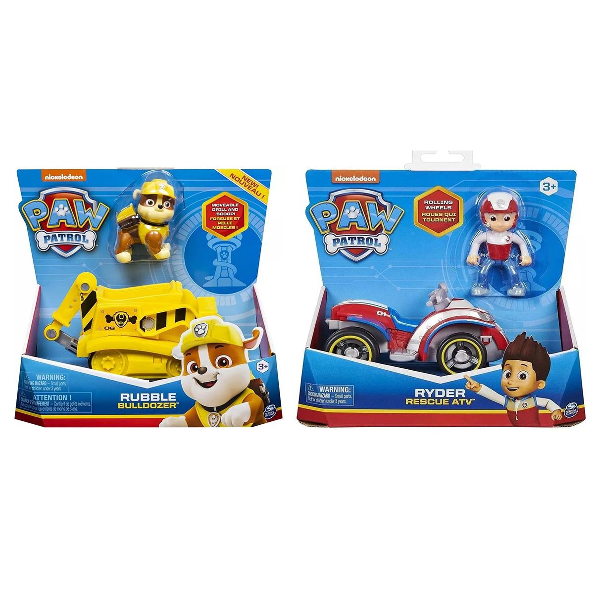 PAW PATROL - Pack Vehículo Básico Paw Patrol Rubble + Ryder