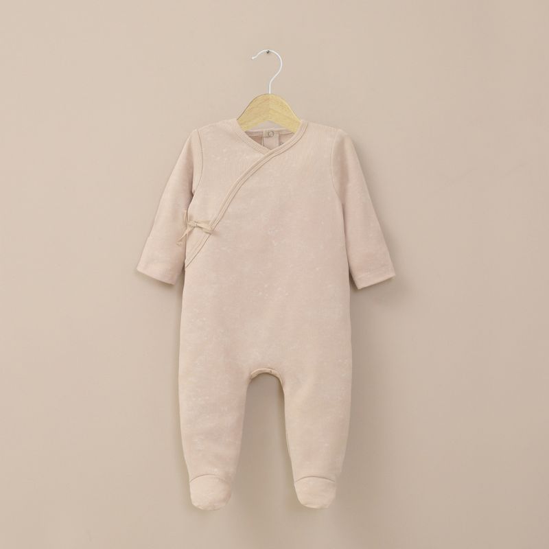 OPALINE - Osito beige con apertura en la espalda de bebé niña