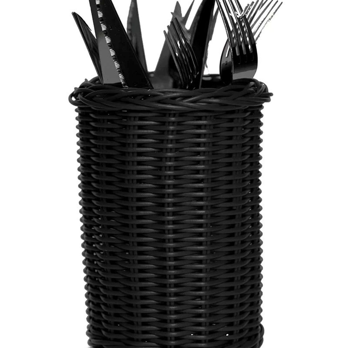 TEMPODECO - Porta Cubiertos  Servilletas  Utensilios Black