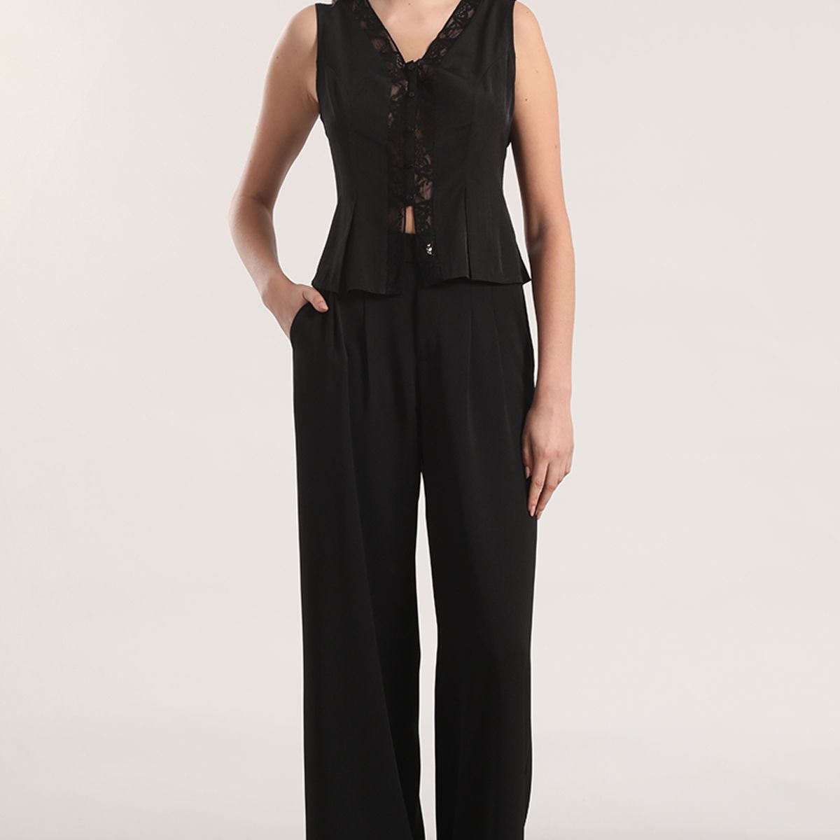 LIOLA - Blusa encaje Liola mujer negro