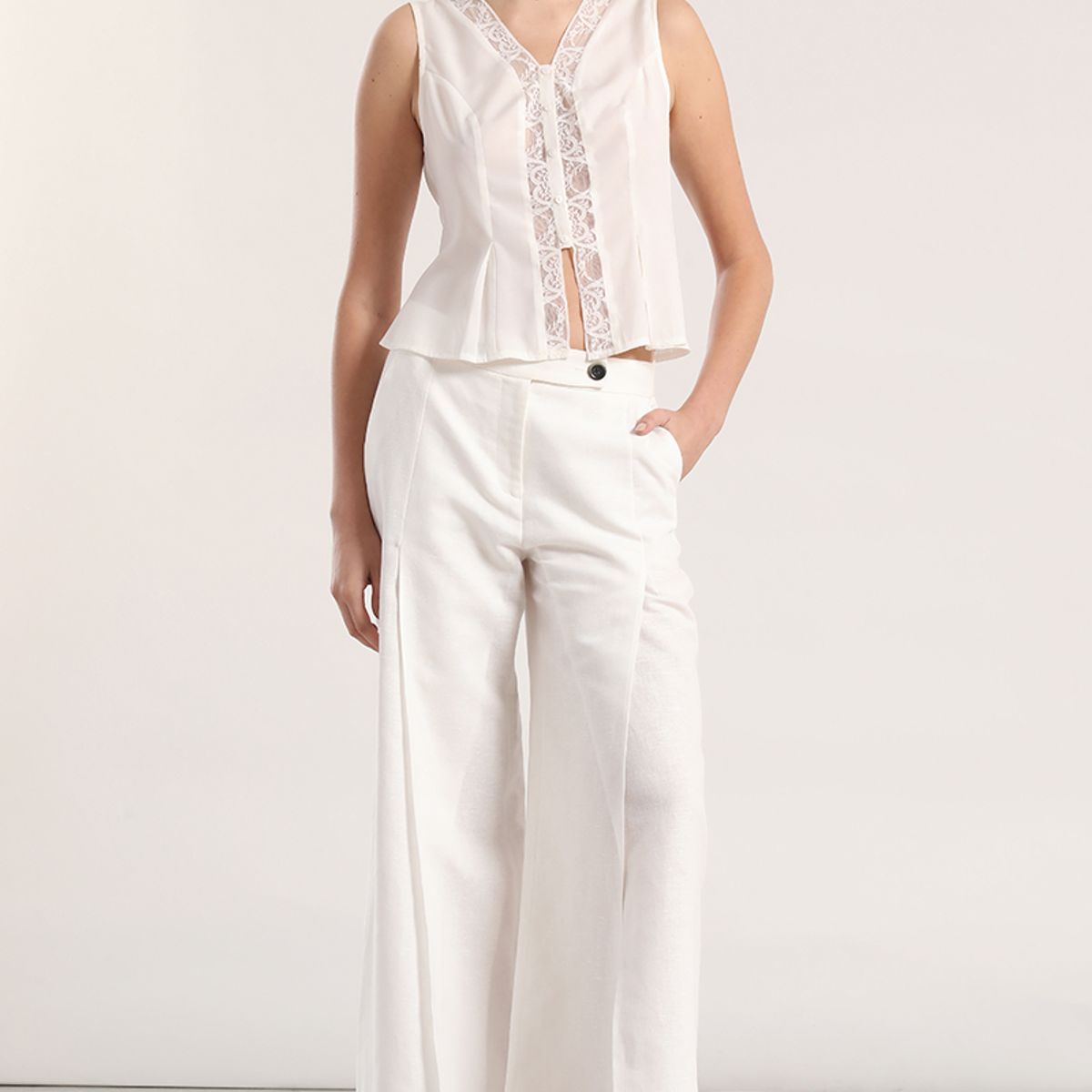 LIOLA - Blusa encaje Liola mujer crudo