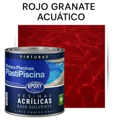 EPOXY - PINTURA PISCINA - PLASTIPISCINA - 1L TONO Rojo Granate Acuático