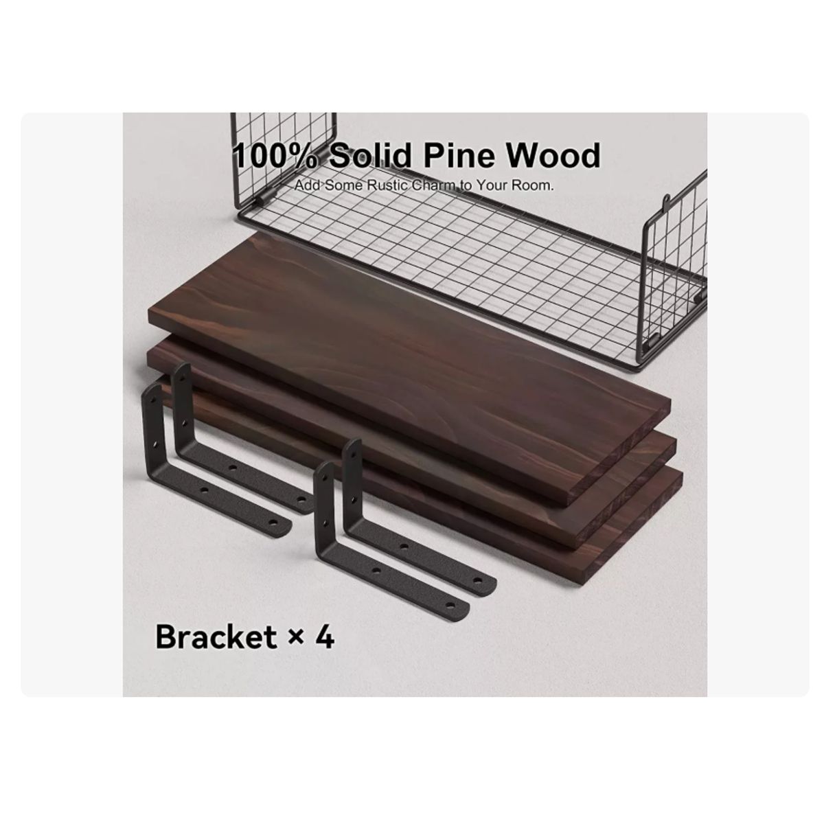 GENERICO - Kit 3 Repisas Set 3 Flotantes Estantería Madera Color Marrón Oscuro