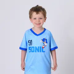 SONIC - Polera Manga Corta Niño Celeste Fútbol