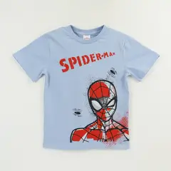 MARVEL - Polera Manga Corta Niño Celeste Personaje Spiderman
