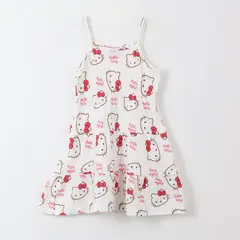 HELLO KITTY - Vestido Niña Blanco Full Print