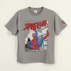 MARVEL - Polera Manga Corta Niño Gris City Spiderman