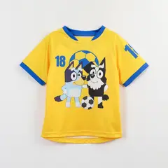 BLUEY - Polera Manga Corta Niño Amarillo Fútbol