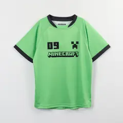 MINECRAFT - Polera Manga Corta Niño Verde Fútbol