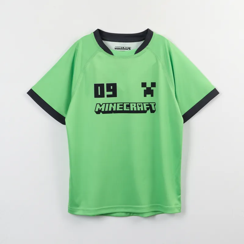 MINECRAFT - Polera Manga Corta Niño Verde Fútbol Minecraft
