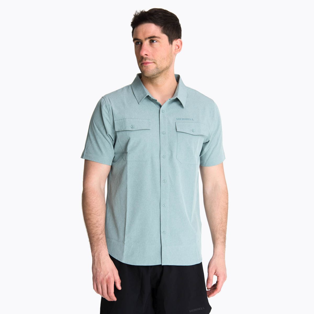 MERRELL - Camisa Manga Corta Hombre Akaroa Gris Claro MERRELL