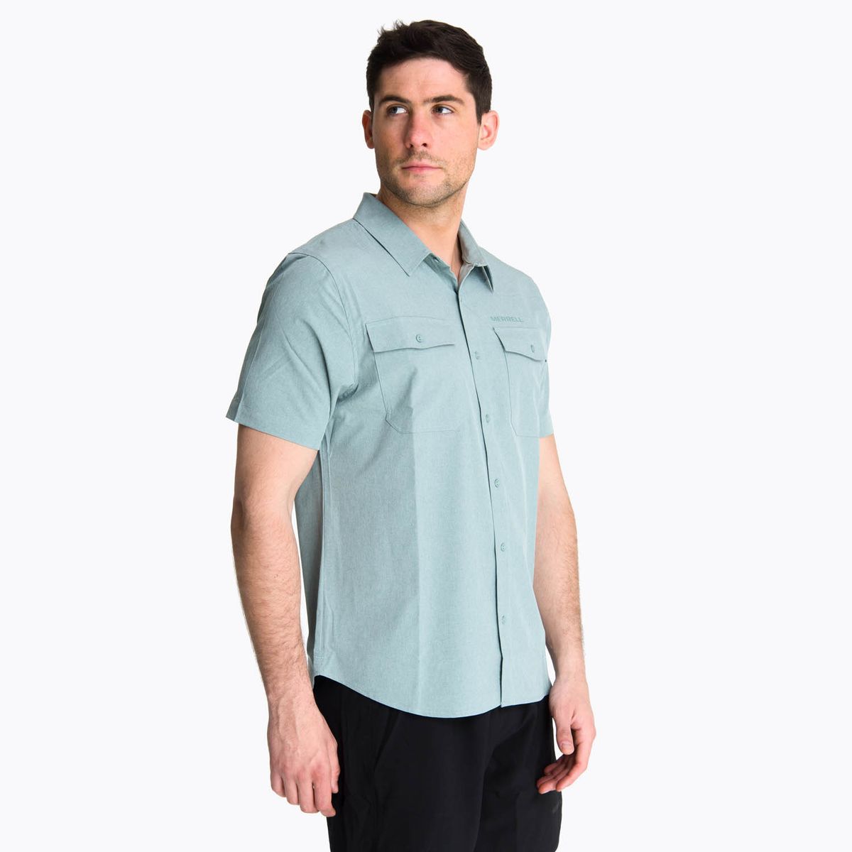 MERRELL - Camisa Manga Corta Hombre Akaroa Gris Claro MERRELL
