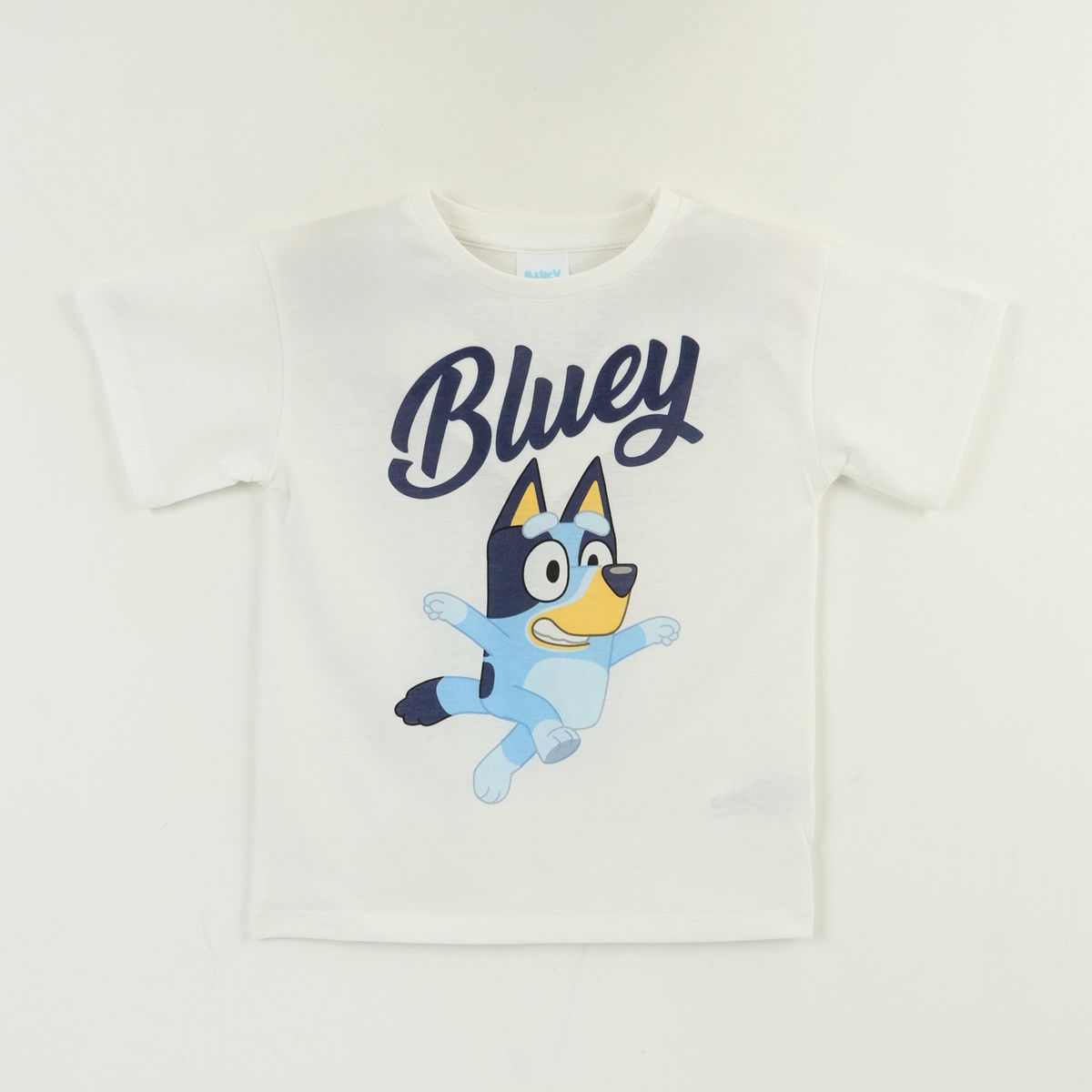 BLUEY - Polera Manga Corta Niño Blanco Jumping Bluey