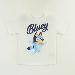 BLUEY - Polera Manga Corta Niño Blanco Jumping