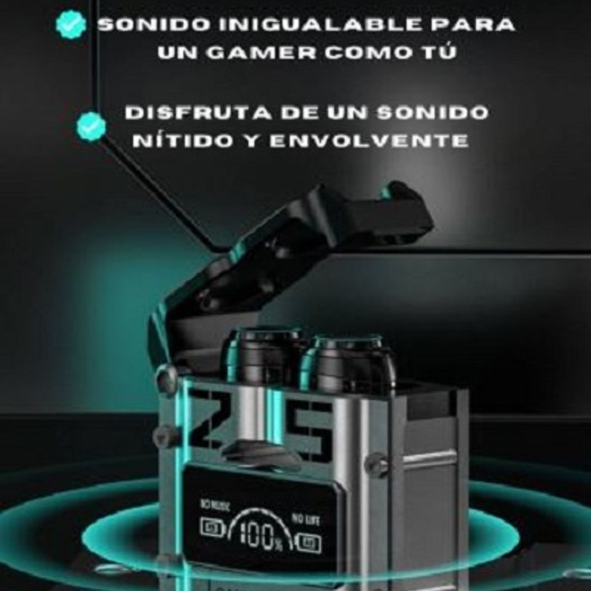 GENERICO - Audifonos  Con Cancelaciób de Ruido Estuche Power Bank Pantalla Led