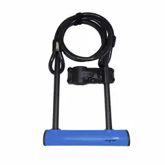 ONWHEELS - Candado U-lock Largo Con Piola Y Soporte - Azul