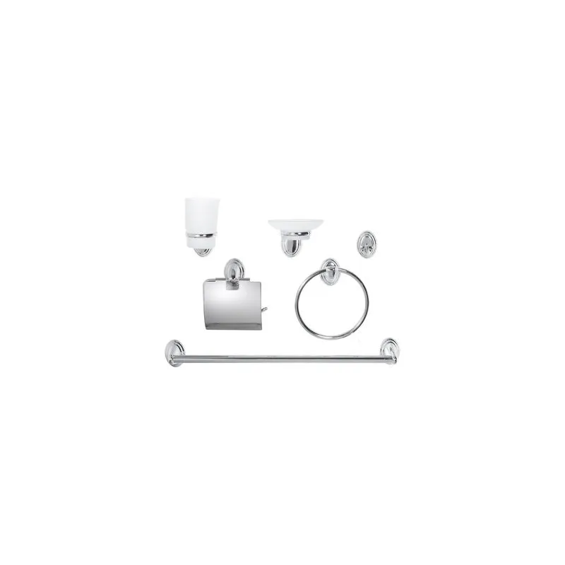 SENSI DESIGN - Juego accesorios de baño cromados 6 piezas